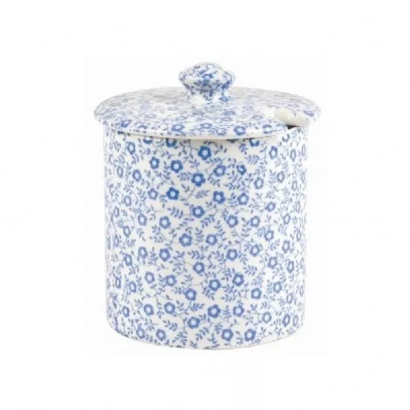 ❀ڿڰۣ❀ BURLEIGH POTTERY Pale BLUE FELICITY Lidded SUGAR BOWL / JAM POT ❀ڿڰۣ❀