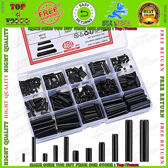 Roll Slotted Metric Spring Pins Assortment Set Split Expansion 460 Pcs NEW