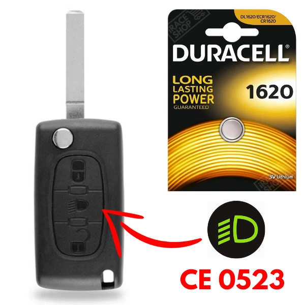 Coque De Télécommande Peugeot Avec Bouton Phare – Modèles 107, 308, 807, 5008, Référence CE0523