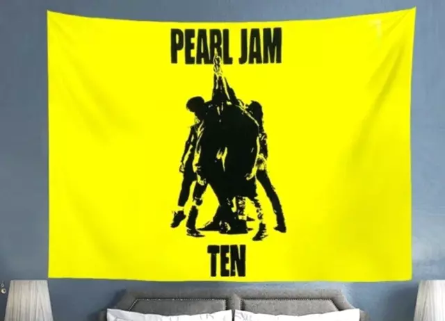 Pearl Jam Ten Tapestry Cloth Appx 6ft x 7.5ft Eddie Vedder Album Cover Wall Hang