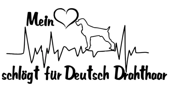 DEUTSCH DRAHTHAAR Autoaufkleber AUFKLEBER sticker Schriftaufkleber Mein Herz…