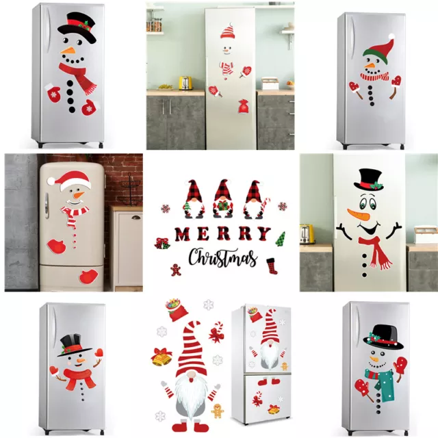 Fridge Sticker Christmas Snowman Fridge Magnet Home Kitchen Decor Sticker