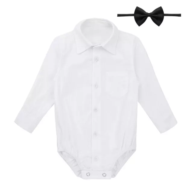 Camicia rompente body cravatta fiocco bambini maniche lunghe abiti da gentiluomo