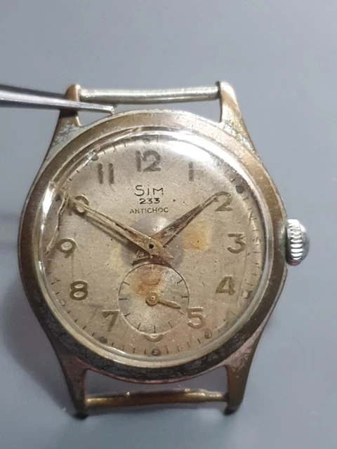 Montre Mécanique NAPPEY Ne Fonctionne Pas - Remontoir Bloqué, Pour Pièces Ou Réparation, Boîtier Chrome