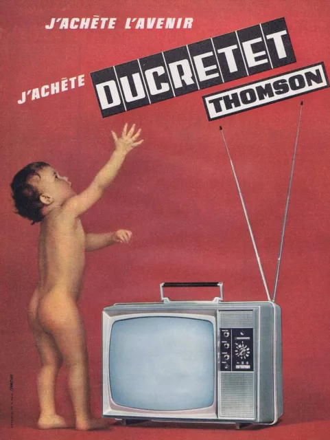 Publicité Advertising 026 1966 Ducretet Thomson télévision