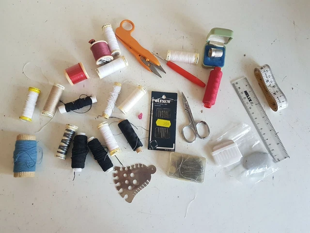 Large Job Lot Bundle Elastic Thread Mixed Sewing Tools Vintage Craft Supplies