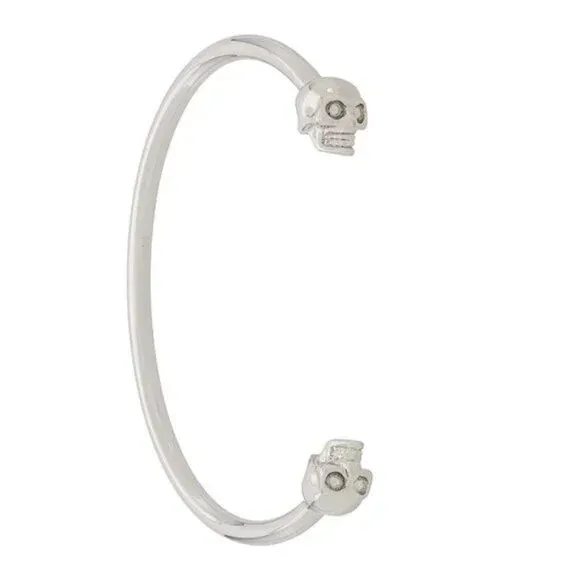 NIB AMQ Alexander McQueen Thin Twin skull bracelet