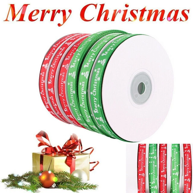 1 Rolle Happy Weihnachten Schneeflocke Bänder DIY Geschenkboxen Verpackung Dekor
