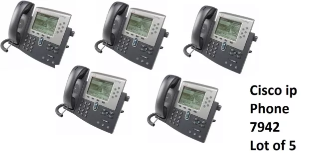 LOT OF 5 CISCO CP-7962 DISPLAY IP VOIP BUSINESS PHONE latest Firmware 7962