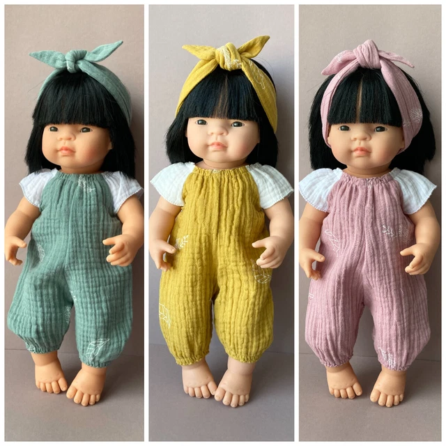 13-15 in 34-38 cm baby doll clothes romper and headband fits Miniland  Minikane