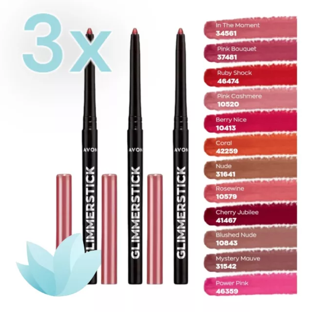 3x Avon Echt Farbe Glimmerstick Lippenkonturenstift