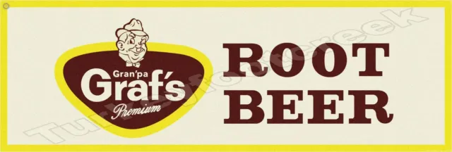 Graf's Root Beer 8" x 24" Metal Sign