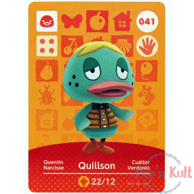 Carte Amiibo Animal Crossing - Narcisse / Quillson N°041 (Série 1) - EUR