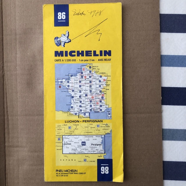 Ancienne Carte Routière Michelin 86 Luchon - Perpignan 1969 35ème Éd