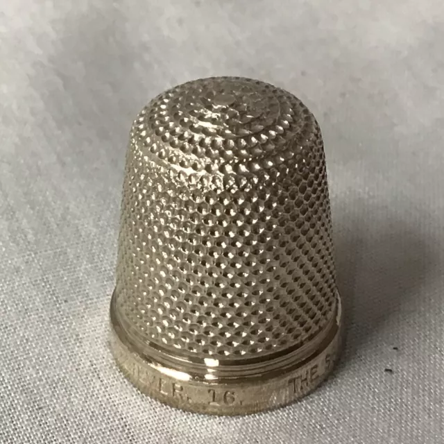 Henry Griffith & Sons Solid Silver The Spa Thimble Made In England. Size 16