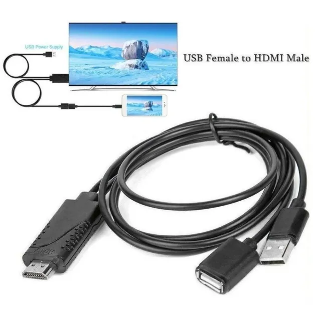 USB Female to HDMI-compatible Male 1080P HDTV TV Digital AV Adapter Cable  Converter Cord for Micro USB/Type C/Lightning Wire - AliExpress