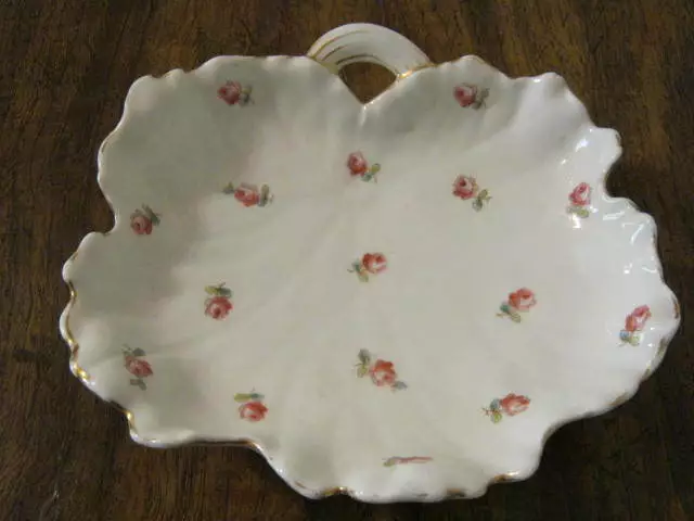 Antique China Shell Dish - C R Altrohla - Austria - Brown Shield - RARE