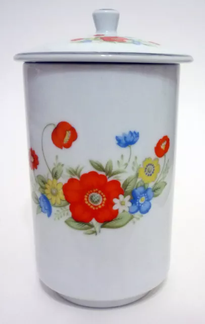 Tatung Taiwan Porcelain covered tea cup Chinese Inscriptions and floral design