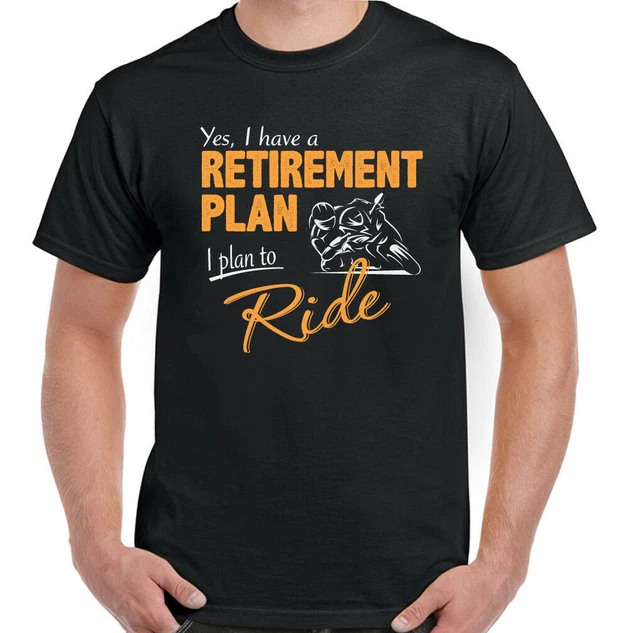 T-shirt moto biker piano pensione uomo divertente casco moto
