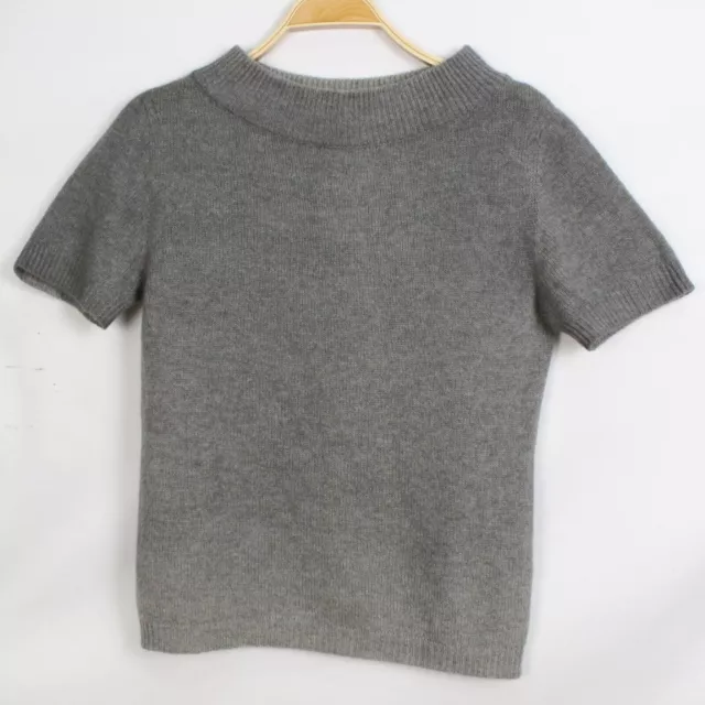 Maglione Max Mara in puro cashmere colore grigio taglia M scollo a barchetta