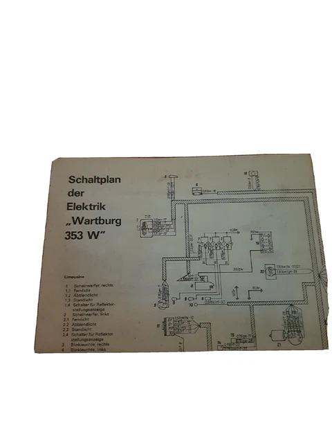 Wartburg 353 Electrical Schematic
