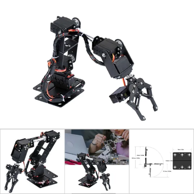 6DOF Robot Mechanical Arm Kit Programming Robotic Clamp Hand Claw With 6 Servo