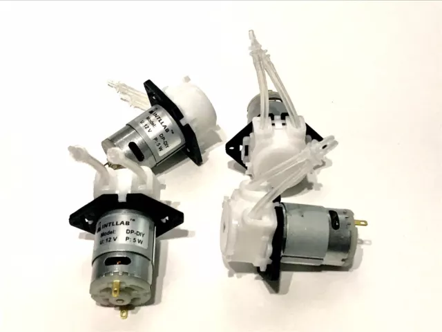 INTLLAB 4pcs/Pack 12V DC DIY Peristaltic Liquid Pump Dosing Pump for Aquarium...