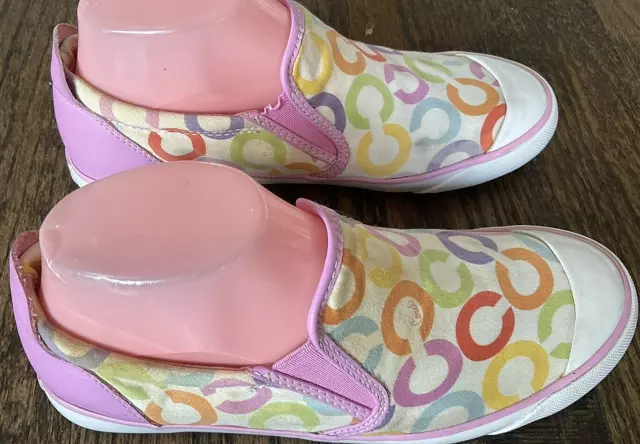 Coach Slip on Sneaker Women' Size 7.5 B Multicolor Pink Beale Loafers A1328