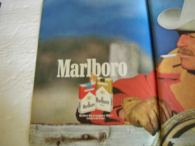 1990 Marlboro 2 pgs Cowboys, Southern Comfort 2 Sided Vintage AD RARE HTF L029