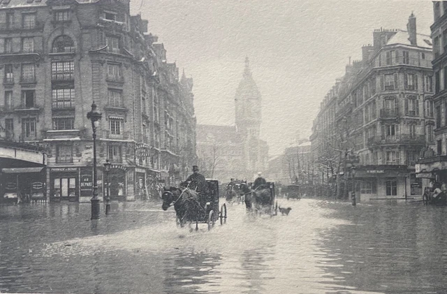 Paris flood rue de Lyon heliogravure from 1910 France