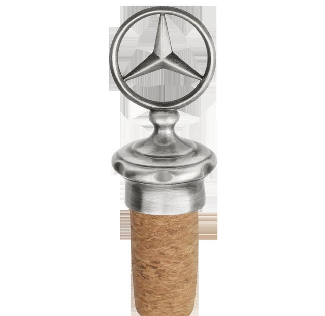 MERCEDES BENZ ORIGINAL Wine Stopper Stainless Steel Antique Silver New