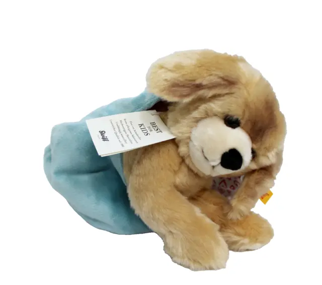Steiff Kelly Dog In Heart Bag Blond Tan Stuffed Animal Plush Toy 22cm #077043 2