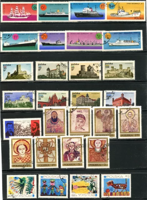 POLAND Sc#1780//1869, B122-B123 (84 stamps) 1971 Year Set Near Complete Used