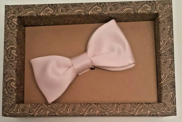 Pink Bow Tie For Men Satin Pre Tied Adjustable Tuxedo Accessories Classic Formal