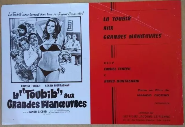 LA TOUBIB AUX GRANDES MANOEUVRES .. Edwige Fenech -  affichette synopsis