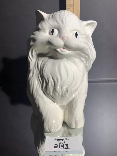 Vintage Ceramic White Persian Cat Kitten Figurine