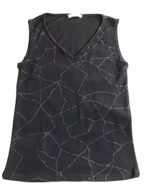 PROMOD MAGLIA CANOTTA Donna Tg. L Veste M L Nera Con Inserti