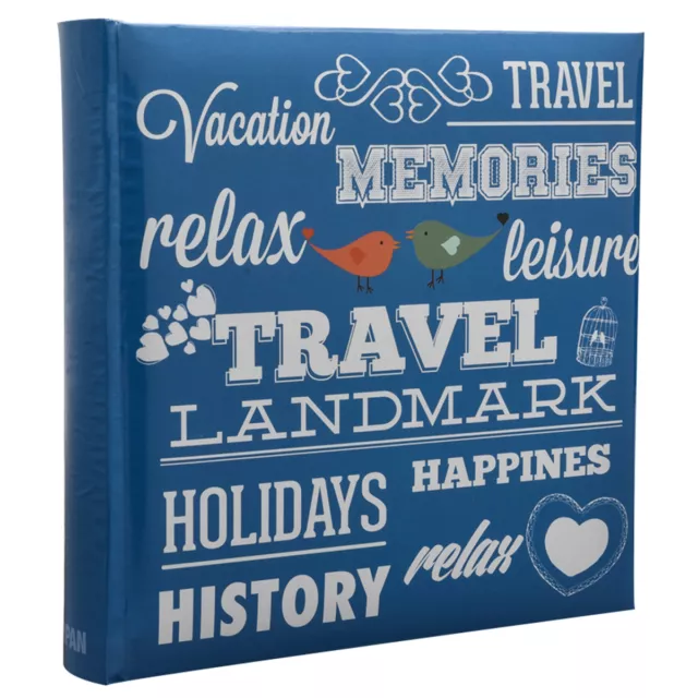 Large Blue Slip in Memo Travel Memories 6'x4' 200 Photo Album Ideal gift CL-6807