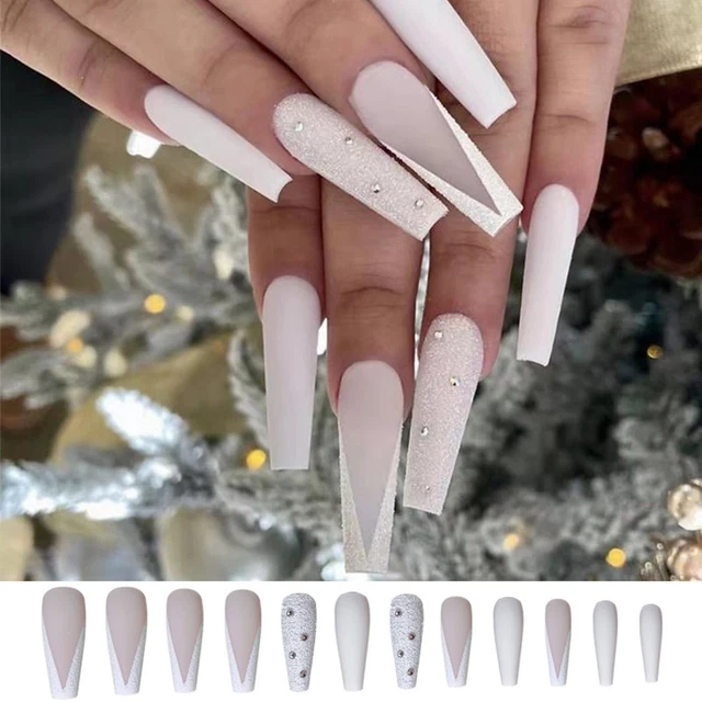 de manucure Portable Faux ongles Pointe des ongles Faux clou de cercueil long