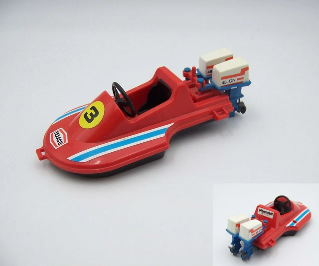Playmobil vintage 3538 bateau de course et remorque - Jeux & Jouets