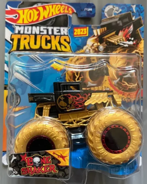 Hot Wheels Monster Trucks Bone Shaker Gold Champion Crashers 1:64 New & Sealed