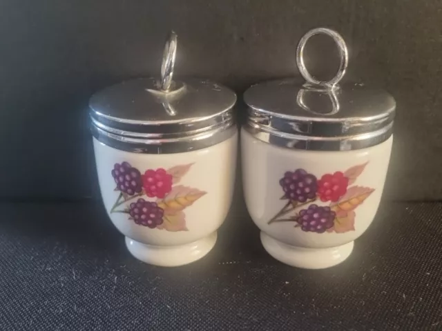 Royal Worcester Egg Coddlers Standard Size X 2. Evesham. Great Condition