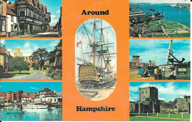 Around Hampshire - gebrauchte Postkarte 1982