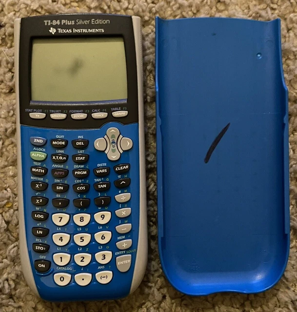 Texas Instruments TI-84 Plus Silver Edition Calculator With Cover Blue