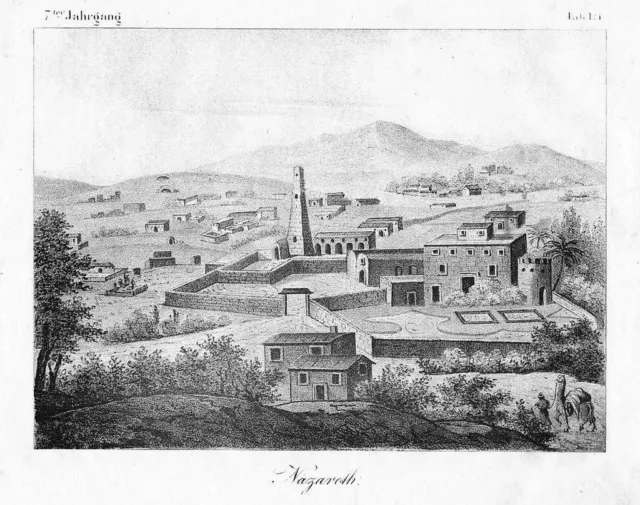 1830 - Nazareth Israel lithography Lithographie litho