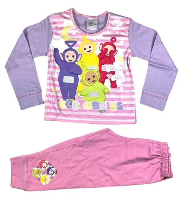 Official Teletubbies Pyjamas Pajamas Pjs Girls Toddlers Children's Age 1.5 2 3 4