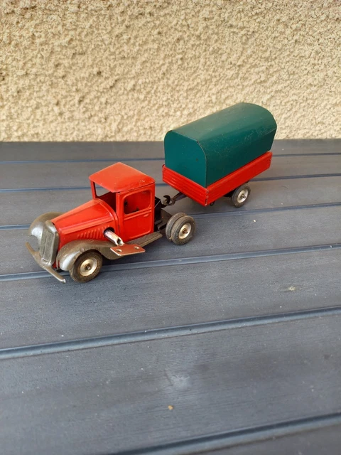 Vieux Camion Mécanique En Tôle – Jouet Ancien époque CIJ / JRD / JEP, Véhicule Collection