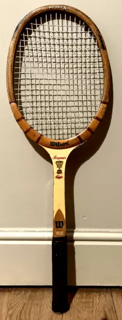 Vintage 1977 Wooden Tennis Racket - WILSON 'Kramer Cup' 'Speed Flex Fibre Face'
