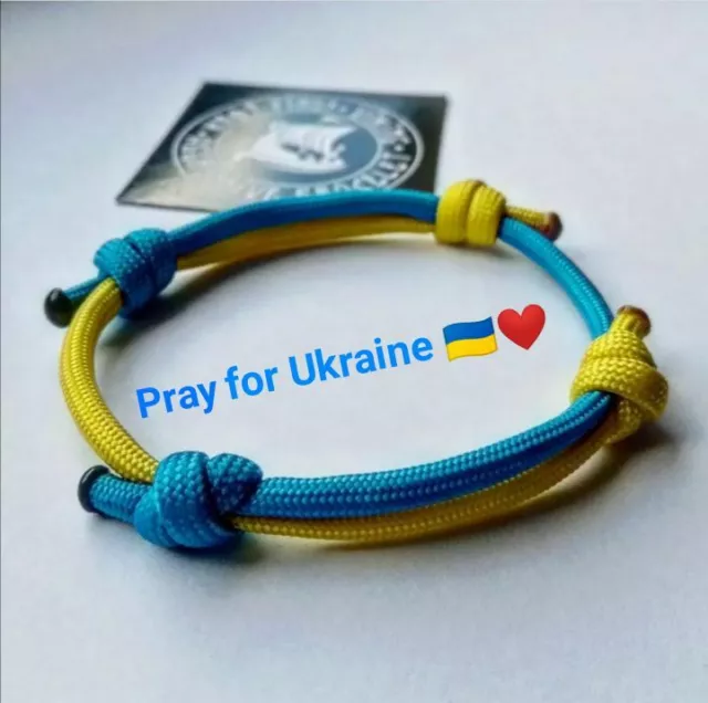 Paracord bracelet. Thin ukrainian bangle. Viking jewelry. Ukrainian symbol.