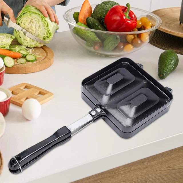Machine à sandwich antiadhésive en fer pour pain grillé, petit-déjeuner